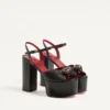 Sandale cu platformă Panthea din piele de capră 125 mm Sandale cu platformă Panthea din piele de capră 125 mm