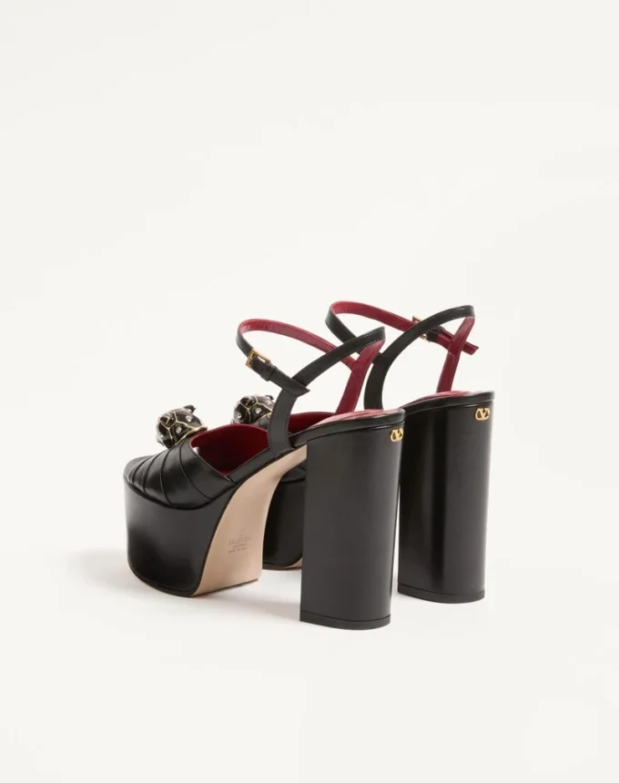 Sandale cu platformă Panthea din piele de capră 125 mm Sandale cu platformă Panthea din piele de capră 125 mm