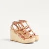 Sandale cu platformă Rockstud cu curele din piele de vițel 95 mm Sandale cu platformă Rockstud cu curele din piele de vițel 95 mm