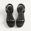 Sandale cu platformă Rockstud din piele de vițel 45 mm Sandale cu platformă Rockstud din piele de vițel 45 mm