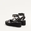 Sandale cu platformă Rockstud din piele de vițel 45 mm Sandale cu platformă Rockstud din piele de vițel 45 mm