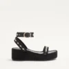 Sandale cu platformă Rockstud din piele de vițel 45 mm Sandale cu platformă Rockstud din piele de vițel 45 mm
