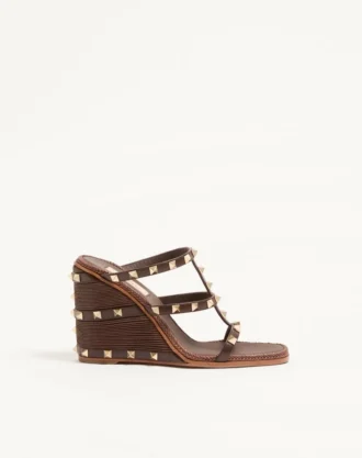 Sandale cu platformă Rockstud din piele de vițel cu broderie Cornely 100 mm