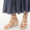 Sandale cu platformă Rockstud din piele de vițel cu broderie Cornely 80 mm Sandale cu platformă Rockstud din piele de vițel cu broderie Cornely 80 mm