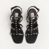 Sandale cu platformă Rockstud din piele de vițel cu broderie în carouri 80 mm Sandale cu platformă Rockstud din piele de vițel cu broderie în carouri 80 mm