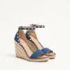 Sandale cu talpă dublă Rockstud din denim 105 mm Sandale cu talpă dublă Rockstud din denim 105 mm