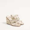 Sandale cu talpă înaltă Rockstud din piele nappa laminată cu broderie Cornely 100 mm