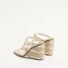 Sandale cu talpă înaltă Rockstud din piele nappa laminată cu broderie Cornely 100 mm