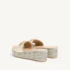 Sandale cu talpă înaltă VLogo Signature din piele de vițel laminată cu textură granulată, 60 mm