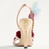 Sandale Dans Le Foyer din țesătură moiré cu broderie florală și pene 105 mm Sandale Dans Le Foyer din țesătură moiré cu broderie florală și pene 105 mm