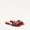 Sandale din denim Vlogo Signature cu broderie Cherryfic 20 mm Sandale din denim Vlogo Signature cu broderie Cherryfic 20 mm
