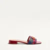 Sandale din denim Vlogo Signature cu broderie Cherryfic 20 mm Sandale din denim Vlogo Signature cu broderie Cherryfic 20 mm