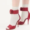 Sandale Drip Rose din piele de capră cu cristale 105 mm Sandale Drip Rose din piele de capră cu cristale 105 mm