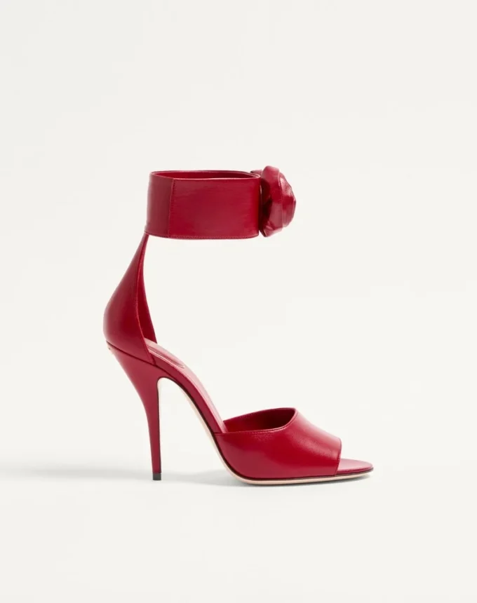 Sandale Drip Rose din piele de capră cu cristale 105 mm Sandale Drip Rose din piele de capră cu cristale 105 mm