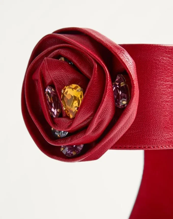 Sandale Drip Rose din piele de capră cu cristale 105 mm Sandale Drip Rose din piele de capră cu cristale 105 mm