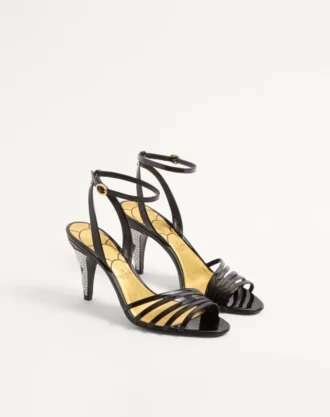 Sandale Ladycrush din piele lăcuită cu cristale 85 mm