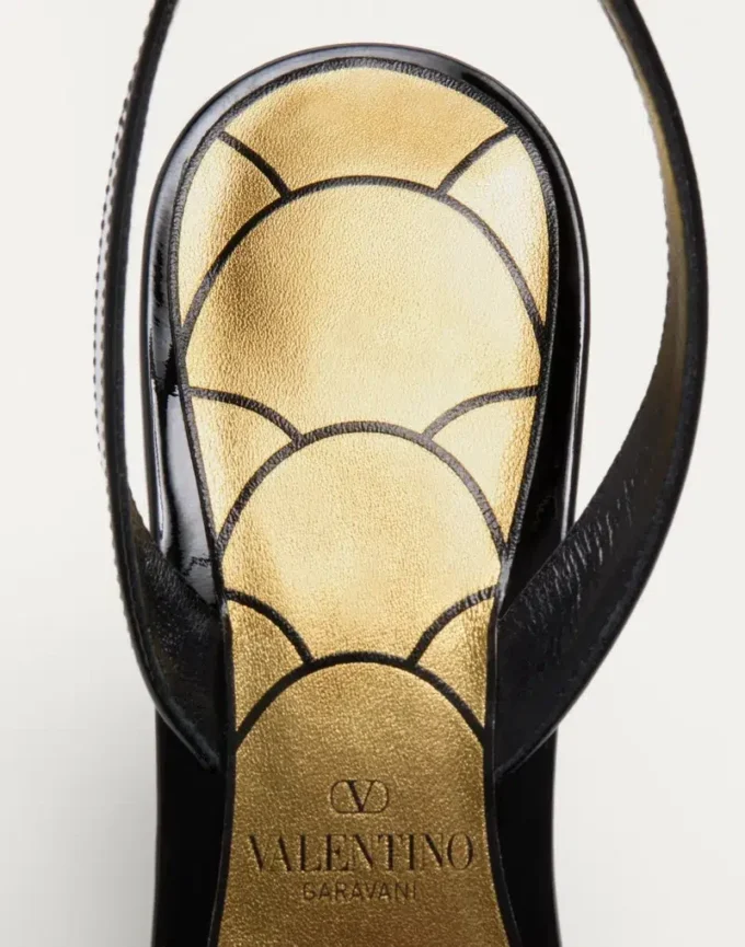 Sandale Ladycrush din piele lăcuită cu cristale 85 mm Sandale Ladycrush din piele lăcuită cu cristale 85 mm