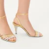 Sandale Ladycrush din piele nappa laminată cu cristale 85 mm Sandale Ladycrush din piele nappa laminată cu cristale 85 mm