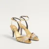 Sandale Ladycrush din piele nappa laminată cu cristale 85 mm Sandale Ladycrush din piele nappa laminată cu cristale 85 mm