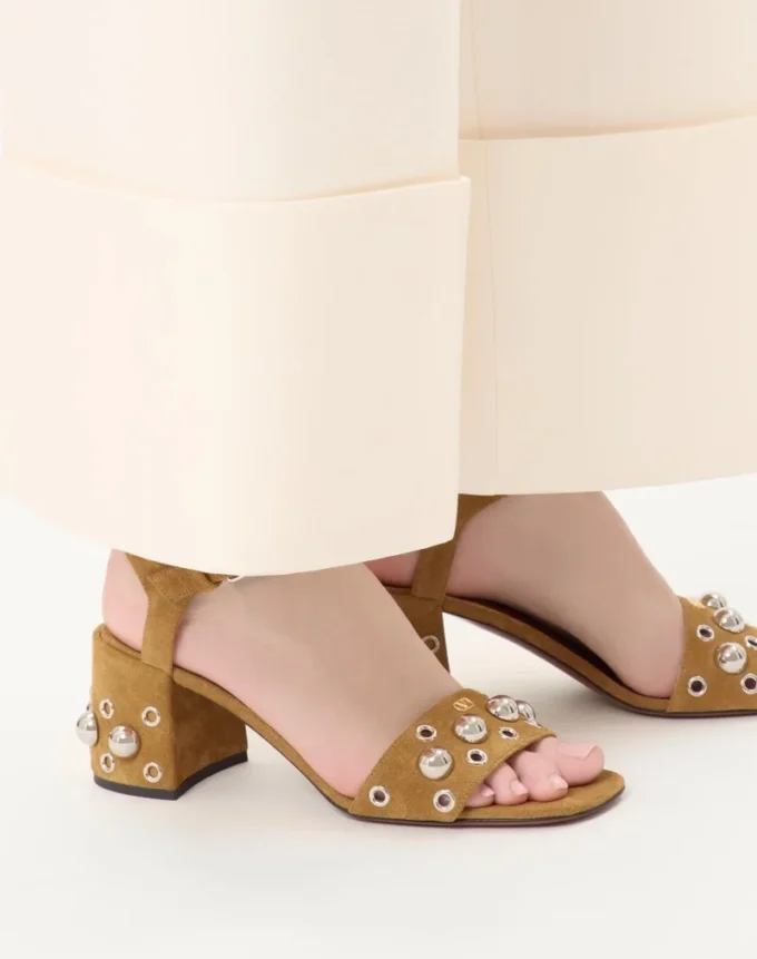 Sandale Nellcôte din piele crusta 60 mm Sandale Nellcôte din piele crusta 60 mm