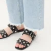Sandale Nellcôte Slide din piele de vițel granulată Sandale Nellcôte Slide din piele de vițel granulată