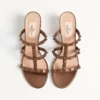 Sandale Rockstud din piele de vițel metalizată 60 mm