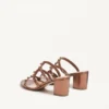 Sandale Rockstud din piele de vițel metalizată 60 mm