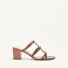 Sandale Rockstud din piele de vițel metalizată 60 mm
