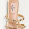 Sandale Rockstud din piele nappa laminată
