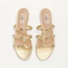 Sandale Rockstud din piele nappa laminată