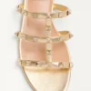 Sandale Rockstud din piele nappa laminată