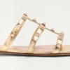 Sandale Rockstud din piele nappa laminată