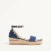 Sandale Rockstud Double Flatform din denim 55 mm Sandale Rockstud Double Flatform din denim 55 mm