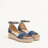Sandale Rockstud Double Flatform din denim 55 mm Sandale Rockstud Double Flatform din denim 55 mm