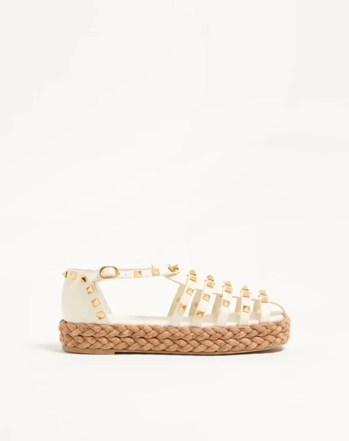 Sandale Rockstud Fishermen din piele de vițel 30 mm Sandale Rockstud Fishermen din piele de vițel 30 mm