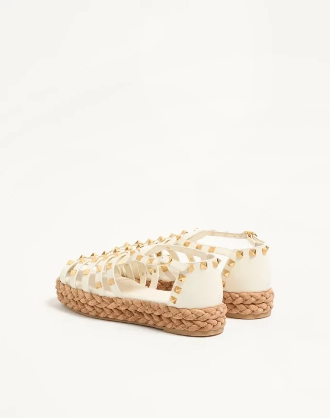 Sandale Rockstud Fishermen din piele de vițel 30 mm Sandale Rockstud Fishermen din piele de vițel 30 mm