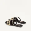 Sandale Rockstud Slide cu broderie din rafie în carouri