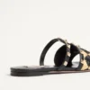 Sandale Rockstud Slide cu broderie din rafie în carouri