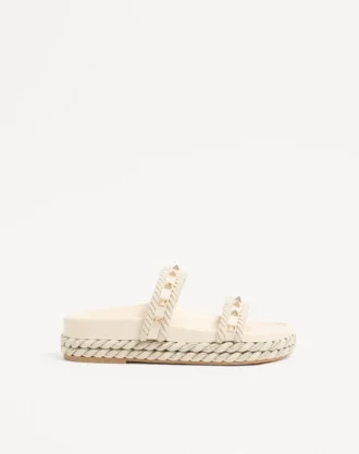Sandale Rockstud Slide din piele de vițel 20 mm
