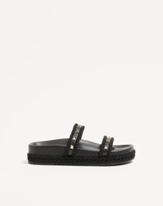 Sandale Rockstud Slide din piele de vițel 20 mm