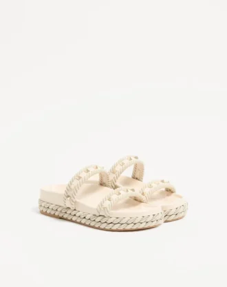 Sandale Rockstud Slide din piele de vițel 20 mm