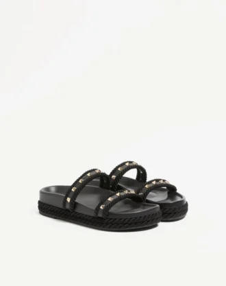 Sandale Rockstud Slide din piele de vițel 20 mm
