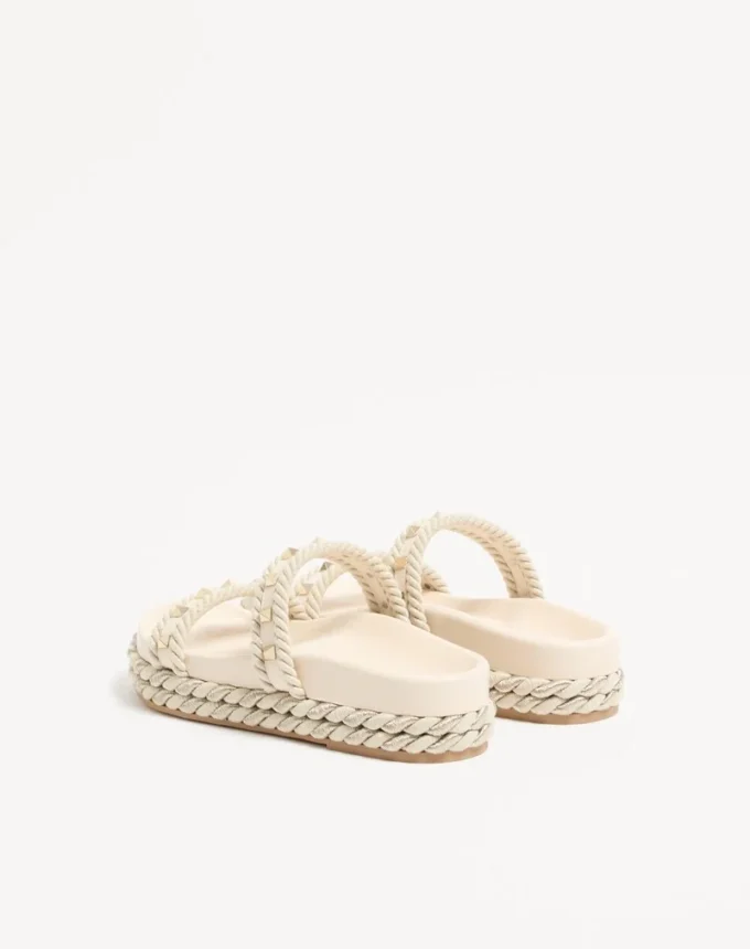 Sandale Rockstud Slide din piele de vițel 20 mm