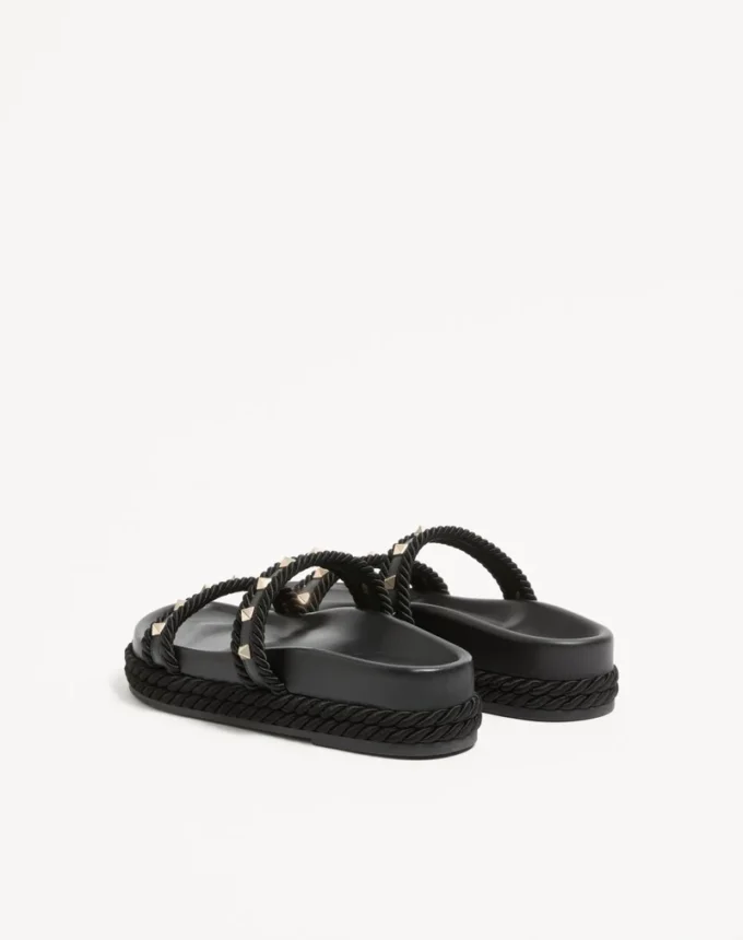 Sandale Rockstud Slide din piele de vițel 20 mm