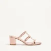 Sandale Rockstud Slide din piele nappa laminată 60 mm