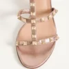 Sandale Rockstud Slide din piele nappa laminată 60 mm