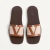 Sandale Viva Superstar Slide din pânză și piele nappa