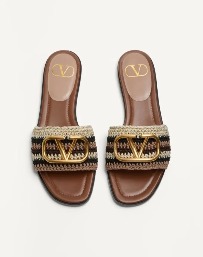 Sandale Vlogo Signature cu broderie croșetată