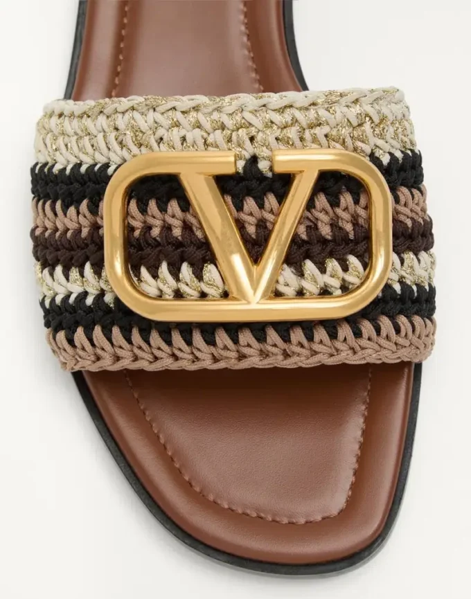 Sandale Vlogo Signature cu broderie croșetată