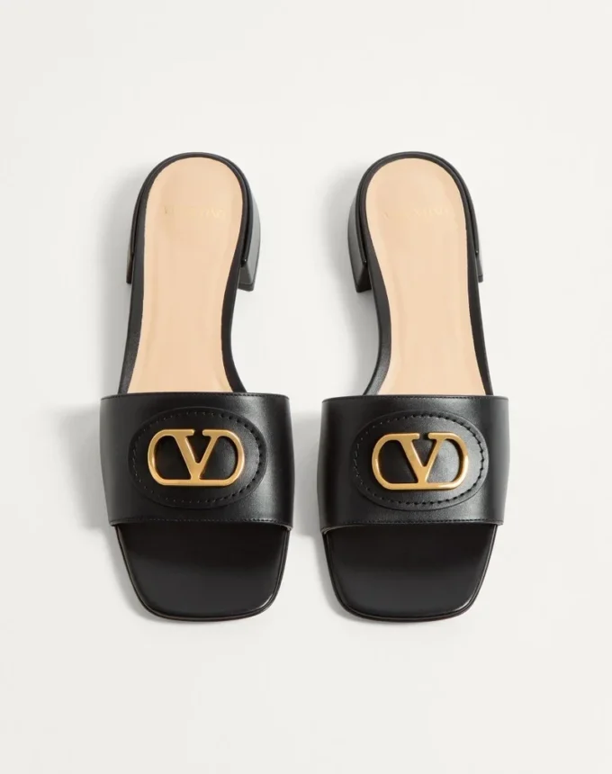 Sandale Vlogo Signature din piele de vițel, 20 mm